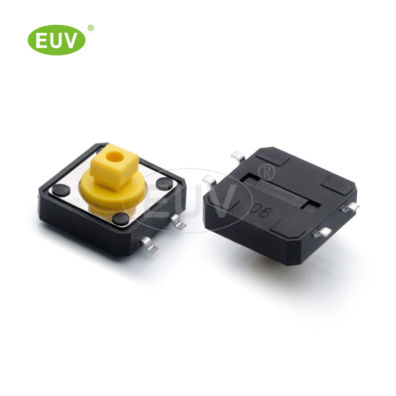 12.0mmx12.0mmx7.3mm 方頭4腳平貼 貼片輕觸開(kāi)關(guān)